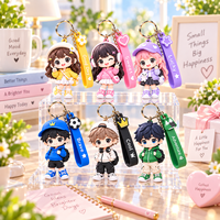 Porte-clés personnalisé en forme de personnage de dessin animé mignon, pendentif en PVC souple, fabrication OEM ODM, porte-clés promotionnel OEM ODM