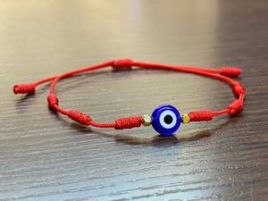 Juice Factory Fornecer Diretamente 7 Knots Pulseira Sorte Red String Tecido Mãe e <span class=keywords><strong>Baby</strong></span> Blue Eye Pulseira - Product Image 5