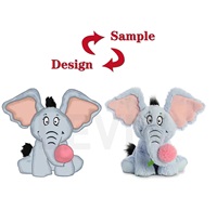 Jouet en peluche personnalisé CE ASTM, Design créatif, éléphant en peluche, Animal en peluche personnalisé