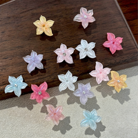 30 pièces de breloques florales en résine pour ongles, ornements en strass floraux, breloques 3D en forme de fleur à cinq pétales, décorations pour manucure