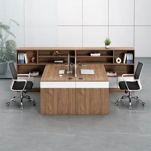 Bureau de direction moderne de luxe convertible et modulaire, extensible, avec panneaux, en bois, prix de gros - Product Image 2
