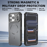Funda Protectora para Teléfono Resistente a Impactos, Material Dual TPU y PC, con Protección en las Esquinas y Función de Carga Inalámbrica