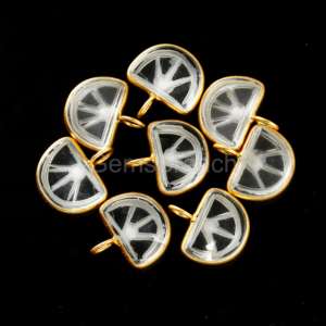 Dijes de Fruta de Naranja Tallados en Cuarzo Cristal, Joyería de Cristal Curativa, Colgante de Piedra Preciosa de Cuarzo Vermeil Dorado de un Mayorista Indio - Product Image 6