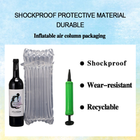 Film protecteur gonflable antichoc portable, coussin d'air en colonne pour l'emballage des bouteilles de vin rouge fragiles