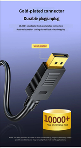 สาย DisplayPort 1.4 DP แบบหัวต่อคู่ 8K 60Hz 4K 1080P ชุบทอง สำหรับจอเกมมิ่ง คอมพิวเตอร์พีซี ความยาว 1.5 เมตร รองรับการปรับแต่ง - Product Image 3