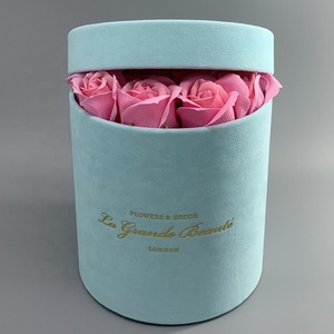 Di Lusso su misura Imballaggio Rotondo Cappello di Velluto Tessuto Del Fiore Del Regalo di <span class=keywords><strong>Scatole</strong></span> - Product Image 1