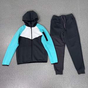 Nouvelle Version 2027 – Ensemble de Survêtement Homme 2 Pièces en Coton Polaire Technique de Qualité Supérieure <span class=keywords><strong>avec</strong></span> Logo Tendance – Sweat-shirt et Joggers Patchwork - Product Image 6
