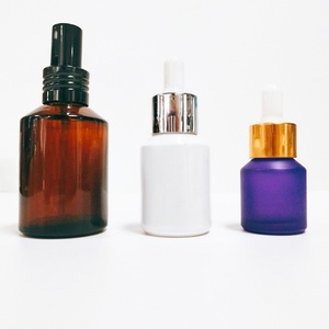 Amber Oblique Shoulder Glass Black Press Pump <b>Spray</b> Bottle 100ml 200ml Cosmetic Packaging Glass Bottle - Product Image 5