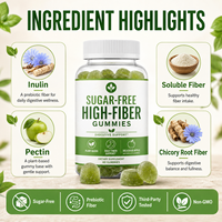 Complément alimentaire pour adultes, gommes à mâcher sans sucre, riches en fibres, 60 gommes, soutien immunitaire, végétalien, sans gluten, marque privée OEM
