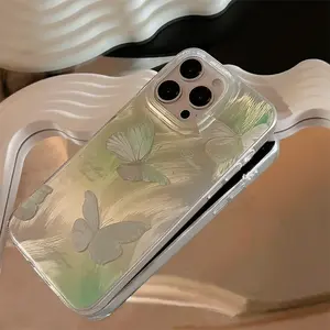 Custodia per telefono con motivo a farfalla gradiente <span class=keywords><strong>verde</strong></span> per <span class=keywords><strong>iPhone</strong></span> 16 <span class=keywords><strong>11</strong></span> 12 13 14 15 16 <span class=keywords><strong>Pro</strong></span> <span class=keywords><strong>Max</strong></span> XR XS X 7 8 Plus <span class=keywords><strong>Cover</strong></span> Glitter antiurto - Product Image 4