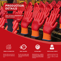 Gants de travail d'hiver résistants au froid CY Factory, 7 jauges, doublure en tissu éponge, latex gaufré, approvisionnement en gros, gants de sécurité