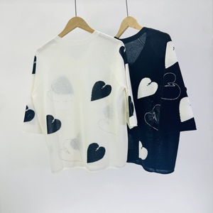 Design francese senso ZV classico Cardigan da <span class=keywords><strong>donna</strong></span> a forma di cuore in <span class=keywords><strong>lino</strong></span> lavorato a <span class=keywords><strong>maglia</strong></span> comodo e traspirante maglione lungo tutto Match - Product Image 2