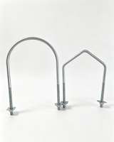 Bras de fixation en acier au carbone galvanisé à chaud en forme de U pour poteau électrique M16, bras transversal de communication, pince pour poteau en béton M12, M18