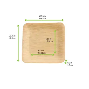 أوراق النخيل أطباق مربعة الشكل الخيزران عالية الجودة المتاح الخيزران أطباق مربعة الشكل