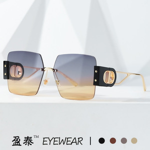 Yingtai Eyewear Frameless Fashion <b>Sunglasses</b> UV400 <b>Gradient</b> Lens Women's Street Style Instagram <b>Sunglasses</b> - Product Image 1