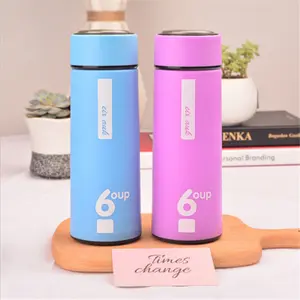 Hot Sale 450ml Creative Straight Insulated Glass Bottle Portable Outdoor Traveling Student Advertising Cup