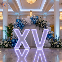Lettres et chiffres néon LED RGB en métal de 3FT et 4FT pour décorations de fête d'anniversaire (15e, 16e), demande en mariage, anniversaire de mariage, Noël