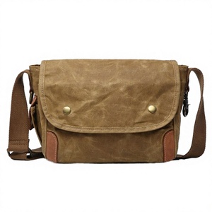 Sac bandoulière multifonctionnel pour homme en toile et cuir véritable, style vintage simple et léger, personnalisable avec logo, idéal pour l'extérieur en été et au printemps - Product Image 2