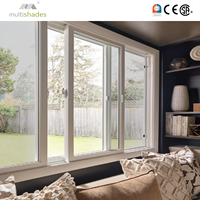 Fenêtre coulissante en aluminium à double vitrage thermique à rupture de pont thermique de style américain certifiée NFRC, résistante aux ouragans, en verre trempé noir