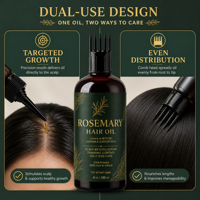 Huile capillaire à la lavande 100% naturelle pressée à froid, 120 ml, avec 2 applicateurs pour nourrir le cuir chevelu et les cheveux, usage quotidien, OEM ODM