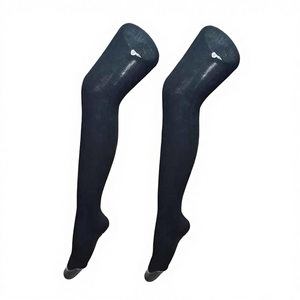 <span class=keywords><strong>Lot</strong></span> de chaussettes noires en crochet antidérapantes à talon cubain au-dessus du genou pour femmes, usage quotidien - Product Image 1