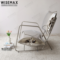 WISEMAX FURNITURE Fauteuil Article Contemporain pour Salon, Chaise de Loisirs à Structure Métallique avec Assise et Dossier Ballons