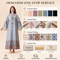 Robe Jalabiya élégante en polyester gris argenté extensible dans les quatre sens avec poignets à franges pour l'Aïd et le Ramadan