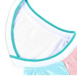 Ensemble de maillots de volley-ball pour hommes, imprimé par transfert thermique, respirant, col en V, manches courtes, polyester anti-humidité, dégradé - Product Image 4