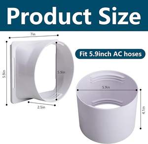 Adaptateur de fenêtre carré à rond de 5.9 pouces connecteur de <span class=keywords><strong>tube</strong></span> d'unité de courant alternatif accessoires de climatisation mobiles - Product Image 5