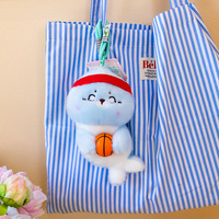 Jolie poupée en peluche en forme de phoque animal marin, breloque de sac, porte-clés et figurine en polyester, 16 cm, unisexe