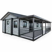 Maison conteneur pliable pour projets d'aménagement adaptable avec porche couvert pour la sécurité de l'entrée d'usine