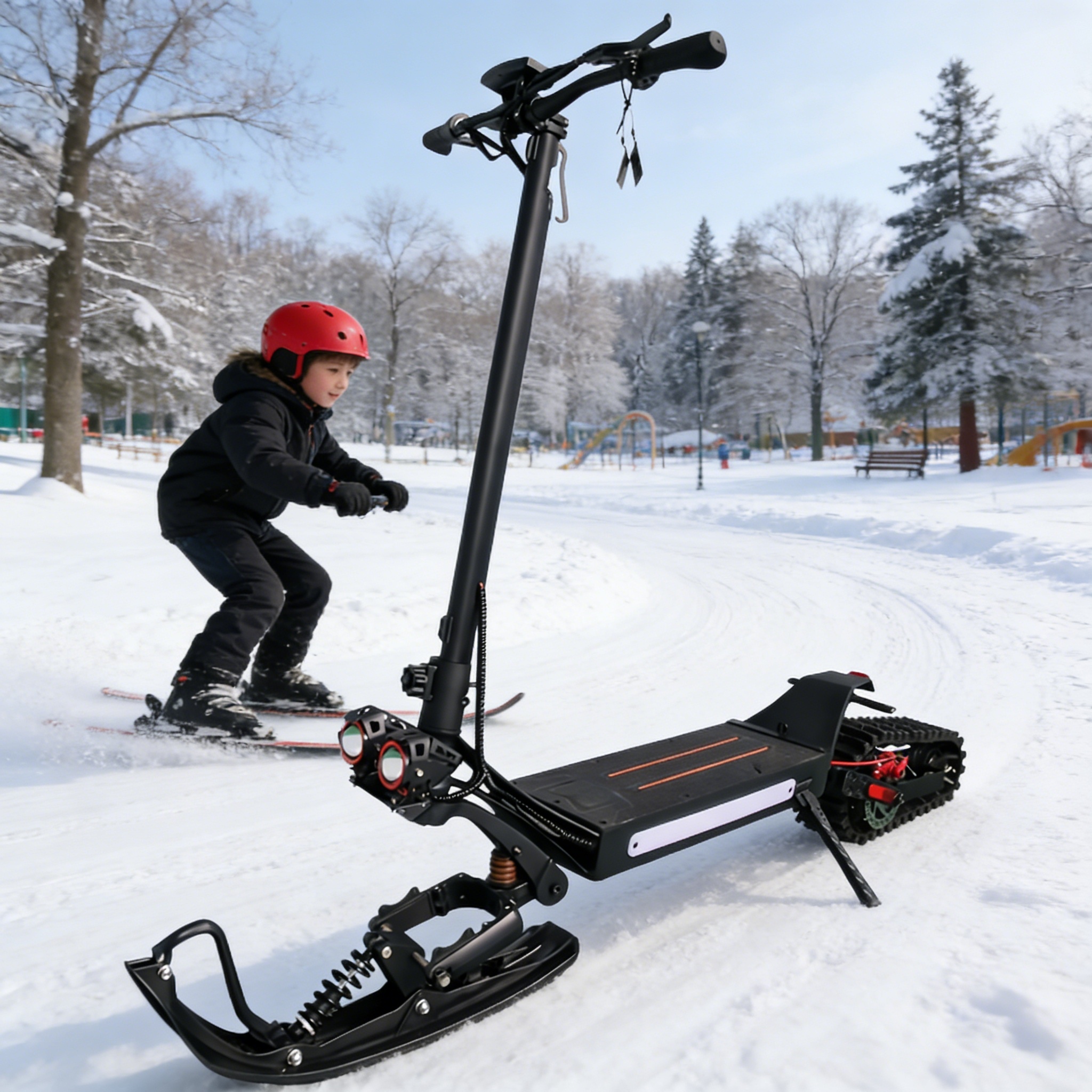 Trottinette Neige CLISPEED Kit Ski - Conversion Luge Pour Enfants - Plastique PE Résistant Froid Trottinette Neige CLISPEED Kit Ski - Conversion Luge Pour Enfants - Plastique PE Résistant Froid