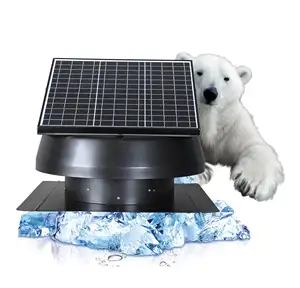 wholesale solar panel powered energy roof vent exhaust extractor for greenhouse IP68 attic ac dc ventilation industrial shed fan