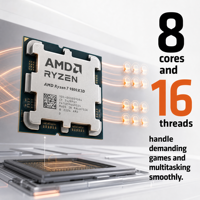 Procesador AMD Ryzen 7 9850X3D AM5 Zen5 de 8 Núcleos y 16 Subprocesos, 4.7GHz Base, 5.6GHz Boost, 2.ª Generación, 3D V-Cache, para Juegos, en Stock
