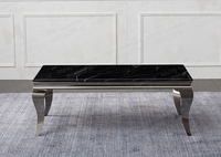 Tables à thé rectangulaires en pierre frittée OEM, Design de luxe moderne, en acier inoxydable, en verre, en marbre, personnalisées