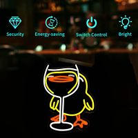 Enseigne néon personnalisée en forme de verre à vin pour propriétaires de bars et pubs, avec lumière LED USB à intensité variable pour la décoration de bars et de pubs