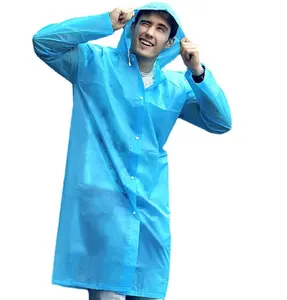 ROHS Factory rainfreem Raincoat waterproof PEVA Rainwear print logo Non-disposable Can customized pint logo Raincoat