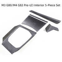 Panneau de garniture latéral en fibre de carbone sèche pour console centrale, tableau de bord, aérateur de climatisation et levier de vitesses pour BMW G80 M3 G82 M4 G87 M2 G20 G22 LHD