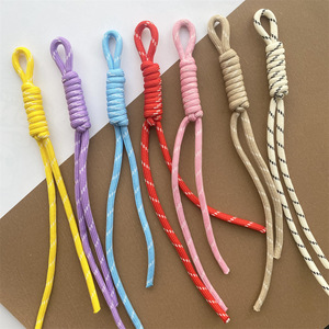 Hot Sales Fashionable Handcrafted Braided Nylon Lanyard Carabiner Keychain Kettle Rope Bag Hanging Mobile Phone Strap