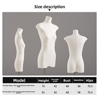 Maniquí de Plástico de Medio Cuerpo para Mujer con Base Dorada y Pata Plana Blanca para Exhibición en Escaparates de Tiendas de Ropa
