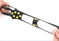 TOMITOMO TT-J044 10 crampons en acier anti-dérapants pour chaussures, crampons en silicone pour la neige, pour la randonnée, le ski, le camping et les voyages