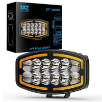 DXZ Nouveau phare de brouillard LED carré de 10 pouces 12000LM blanc ambre Spot DRL haute luminosité 24V 45W pour conduite tout-terrain Camion/SUV/Bateau/Maritime