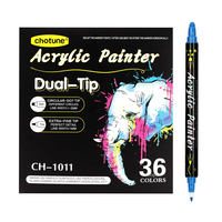 Stylos à peinture gouache acrylique 36 couleurs marqueurs à double pointe pour bois pierre roche peinture verre céramique surfaces bricolage artisanat fabrication artistique