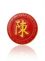 Émail dur rouge personnalisé, électroplaqué, antique, pour texte en or gaufré, nom de famille chinois, texte vietnamien, commémoratif de clan