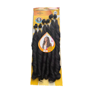 Perruque bouclée <span class=keywords><strong>à</strong></span> ondulations moyennes et grandes, en fibre synthétique noire haute température, pour femmes africaines et européennes-américaines – Offre Spéciale - Product Image 4