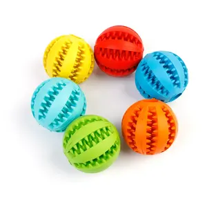 Hot Sale Customized Puzzle Round Rubber Leakage Food Pet Toy Ball Teeth Clean Dog Toys Eco Friendly Dog Chew Toy