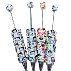 Nouveau stylo à bille en pâte polymère perlée de la série M. <span class=keywords><strong>Betty</strong></span> Koop, motif dessin animé, pour DIY, bijoux fantaisie mignons - Product Image 5