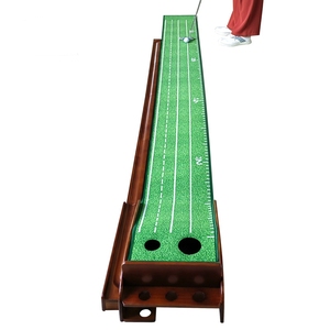 Mise à niveau des <span class=keywords><strong>mini</strong></span> jeux Retour automatique <span class=keywords><strong>de</strong></span> la balle Vert <span class=keywords><strong>Golf</strong></span> Putting Practice Trainer <span class=keywords><strong>Golf</strong></span> Putting Green Mat avec 2 trous - Product Image 3