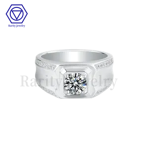 Rarity Wedding Jewelry D Color VVS Moissanite Diamond Man Engagement Ring 925 Sterling Silver Eternity Band Stone Rings For Men