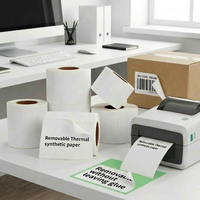 Autocollants adhésifs personnalisés en usine, durables, amovibles, en papier synthétique thermosensible, imperméables, résistants à l'huile et aux déchirures